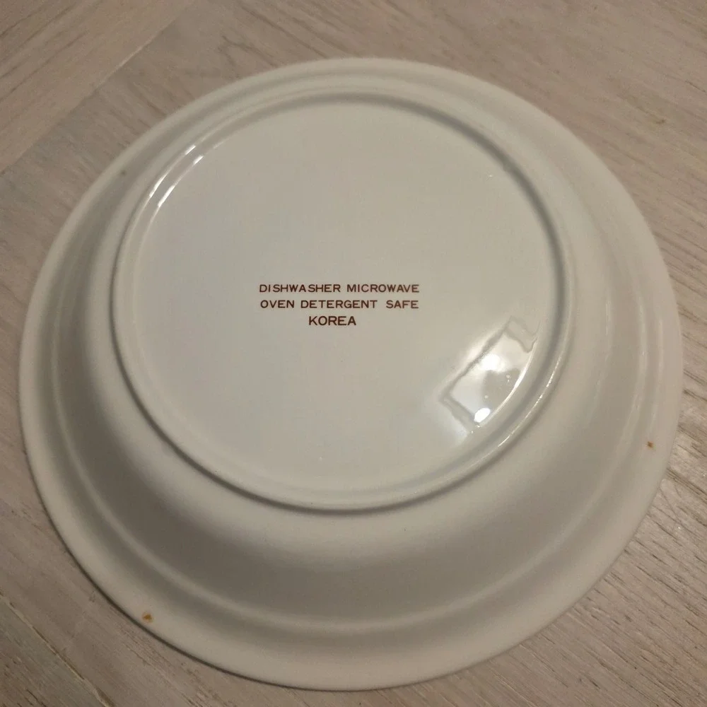 Vintage Ceramic Cherry Pie Recipe Dish Fluted Edge Stoneware Korea Retro Baking